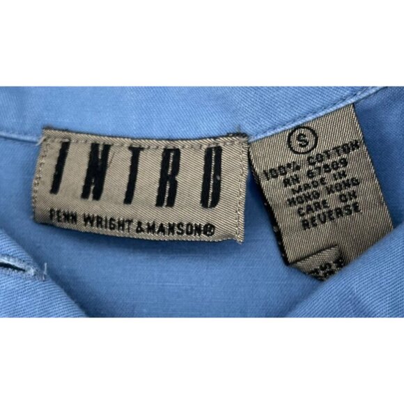 Intro By Fenn Wright & Manson Blue Button-Down Women’s Shirt Size S long sleeve - Picture 2 of 4